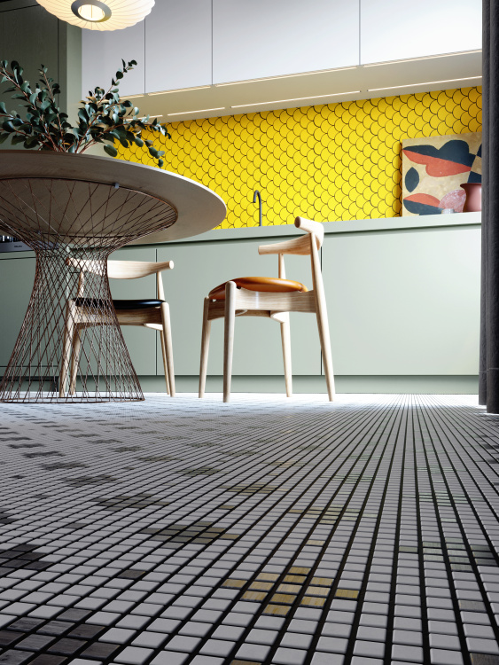 Мозаика керамическая Kotto Ceramica SCALES SC 6025 Dark Yellow 240 x 240 x 9 ( 0,037 m.2 )