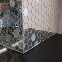 Мозаїка дзеркальна DecorStoneHub Zs-hex-ZS срібляста з сатином 304х303 мм шестигранник для колон