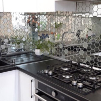 Мозаїка дзеркальна DecorStoneHub Zs-hex-ZS срібляста з сатином 304х303 мм шестигранник для колон