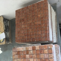 Мозаика из мрамора Полированная МКР-2П (23x23) 6 мм Terracotta Mix
