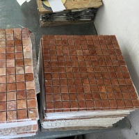 Мозаика из мрамора Полированная МКР-2П (23x23) 6 мм Terracotta Mix