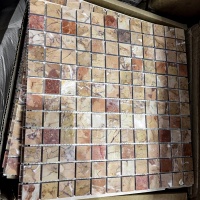 Мозаика из мрамора Полированная МКР-2П (23x23) 6 мм Terracotta Mix