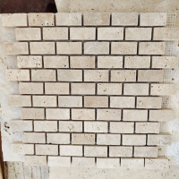 Мозаика из травертина матовая МКР-11СВ 199 Мозаика из травертина матовая МКР-11СВ 199