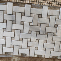 Мозаїка Vivacer N49 Beige Marble Mosaic Tumbled Basket Weave