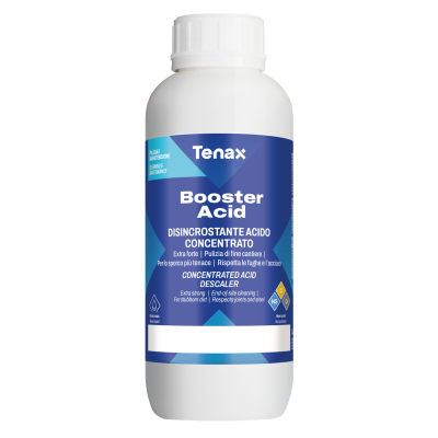 Очищувач Tenax Booster Acid 1 л, кислотний від накипу, вапняного наліту, будівельниих та органічних забруднень