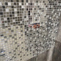 Мозаїка дзеркальна DecorStoneHub Zs-mix-ZSG сріблясто-графітовий мікс з сатином 304х304 мм для бару
