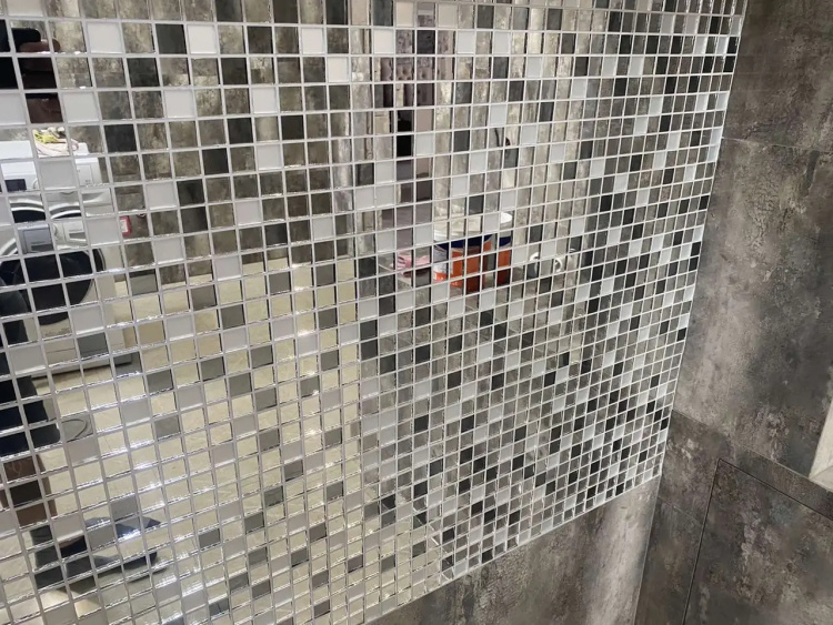 Мозаїка дзеркальна DecorStoneHub Zs-mix-ZSG сріблясто-графітовий мікс з сатином 304х304 мм для бару