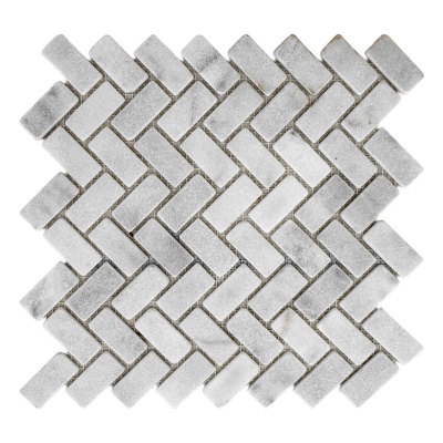Мозаика из мрамора Матовая МКР-5СВ (47x23) White BI