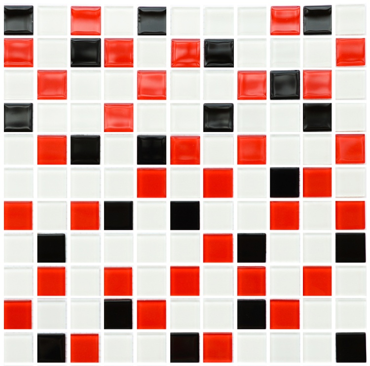 Мозаика керамическая Kotto Ceramica GM 4007 C3 black/red m/white  300 х 300 х 4   ( 25 х 25 )