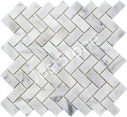 Бело-серая Мозаичная плитка Матовая МКР-5СВ (47х23)