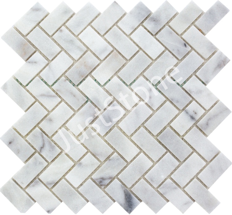 Мозаика из мрамора Матовая МКР-5СВ (47x23) White Mix