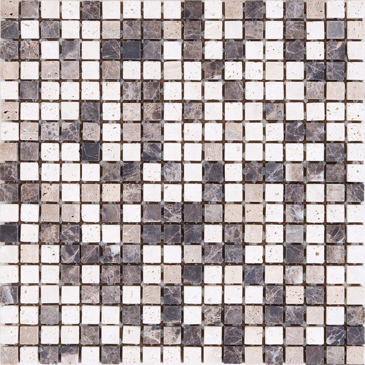 Мозаїка K-MOS Travertino Mix Emperador (15X15) Mozaico De Lux