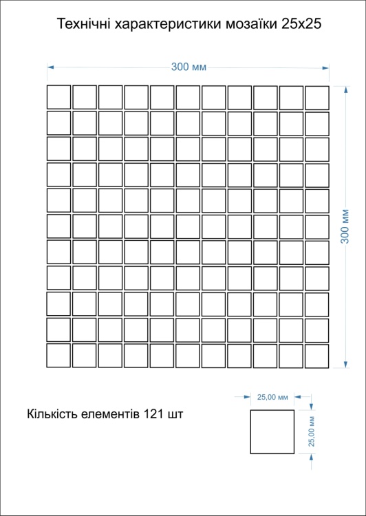 Мозаїка керамічна Kotto Ceramica GM 4008 C3 black/gray m/gray w 300 х 300 х 4 ( 25 х 25 )