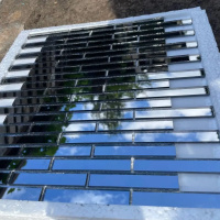 Мозаїка дзеркальна DecorStoneHub Zs-stik-G графітова 338х320 мм соломка для оформлення вітрини