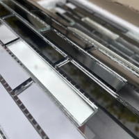 Мозаїка дзеркальна DecorStoneHub Zs-stik-GS графітова з сатином 338х320 мм стік для спальні та кухні