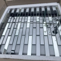 Мозаїка дзеркальна DecorStoneHub Zs-stik-GS графітова з сатином 338х320 мм стік для спальні та кухні