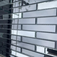 Мозаїка дзеркальна DecorStoneHub Zs-stik-GS графітова з сатином 338х320 мм стік для спальні та кухні