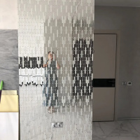 Мозаїка дзеркальна DecorStoneHub Zs-stik-ZS срібляста з сатином 338х320 мм стік для коридору та ніш