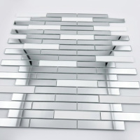 Мозаїка дзеркальна DecorStoneHub Zs-stik-ZS срібляста з сатином 338х320 мм стік для коридору та ніш