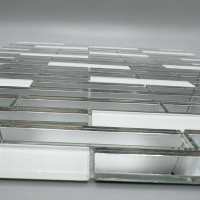 Мозаїка дзеркальна DecorStoneHub Zs-stik-ZS срібляста з сатином 338х320 мм стік для коридору та ніш