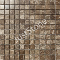 Мозаика из мрамора Полированная МКР-2П (23x23) Emperador Dark TR
