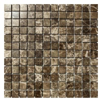 Мозаика из мрамора Полированная МКР-2П (23x23) Emperador Dark TR