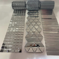 Мозаїка дзеркальна DecorStoneHub Zs-смуга-Z срібляста 1000х85 мм квадрат для інкрустації сходів