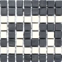 Мозаика из керамогранита Kotto Ceramica MI7 K060607 Eleganza фриз короткий Nero/Salino 204х96х10 (10х10)