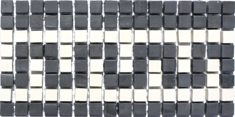 Мозаика из керамогранита Kotto Ceramica MI7 K060607 Eleganza фриз короткий Nero/Salino 204х96х10 (10х10)