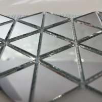 Мозаїка дзеркальна DecorStoneHub Zs-смуга-Z срібляста 1000х85 мм трикутник для клубу та ресторану