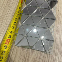 Мозаїка дзеркальна DecorStoneHub Zs-смуга-Z срібляста 1000х85 мм трикутник для клубу та ресторану