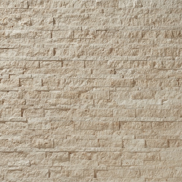 Плитка мозаїчна із травертину Light Travertine Split Face Interlocking panel 1,7х17,4х53 см, панель, бежева з колотою поверхнею