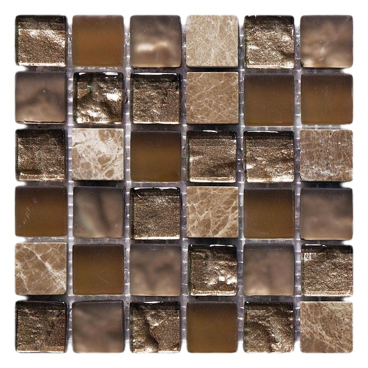 Мозаїка скляна S-MOS CLHT04 ST+GL Brown Pearl Mozaico De Lux